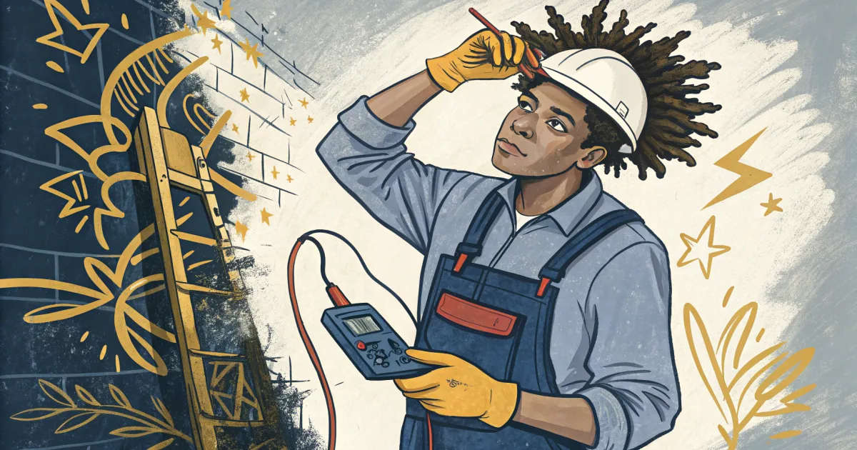 An electrician at work, illustrating how Do AI Answer Engines Decide Whether to Recommend Your Electrical Business.