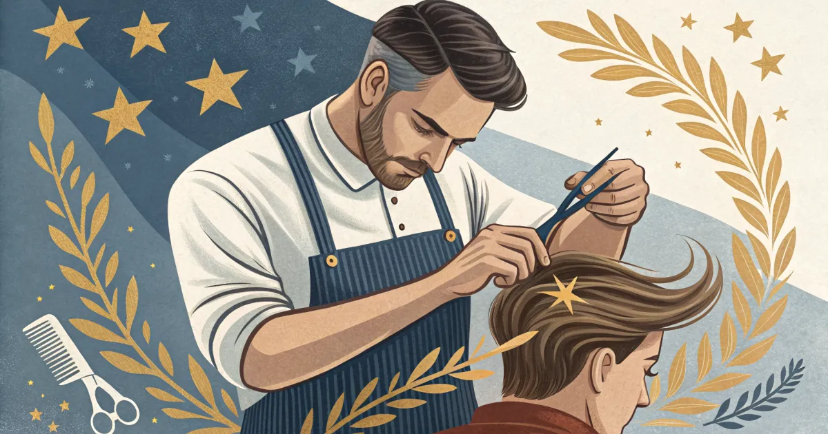 A hairdresser mid-cut with scissors, illustrating how missed calls cost you customers.